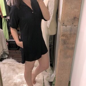 Tommy Bahama black crinkle shirt dress size small new with tags